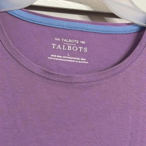 TALBOTS tee women’s short sleeve shirt light purple pima cotton top shirt blouse - Picture 1 of 7